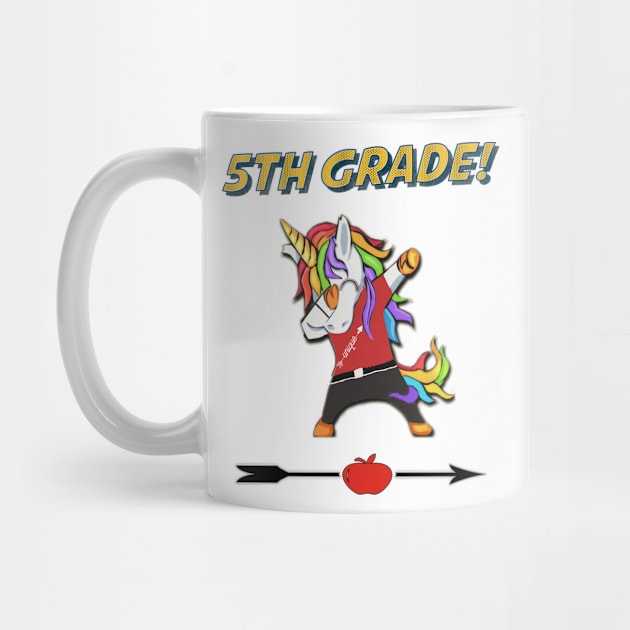 5th Grade Funny Dabbing Unicorn Boy Design by familycuteycom